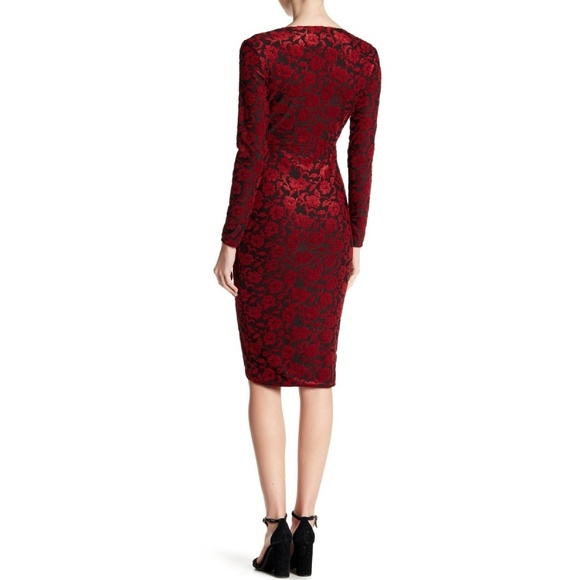 RACHEL ROY Sophisticated Floral Asymmetrical Zipper Front Cocktail Dress - Picture 4 of 8